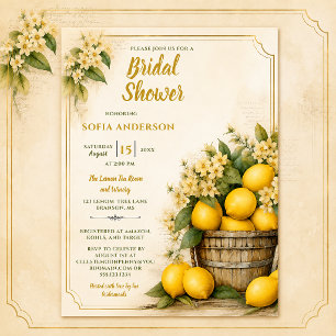 Invitation Rustique Élégance Fête de Fiançailles Lemon Grove
