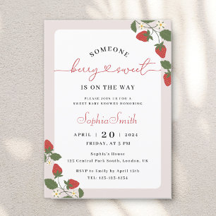 Invitation Rustique Elegant Berry Baby shower doux