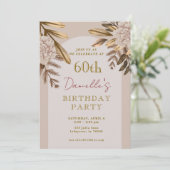 Invitation Rustique Elégant Floral 60e anniversaire Invitatio (Debout devant)