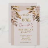Invitation Rustique Elégant Floral 60e anniversaire Invitatio (Devant / Derrière)