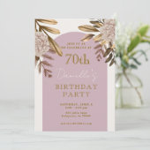 Invitation Rustique Elégant Floral 70e anniversaire Invitatio (Debout devant)