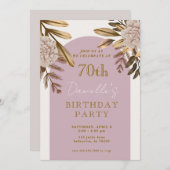 Invitation Rustique Elégant Floral 70e anniversaire Invitatio (Devant / Derrière)