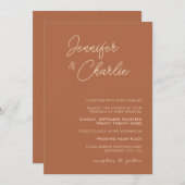 Invitation Rustique Élégant minimaliste Mariage bohème simple (Devant / Derrière)
