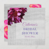 Invitation Rustique Elégant, Rose Bridesmaid Mariage Card (Devant / Derrière)