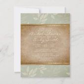 Invitation Rustique Elegant Sage Green Fête des mariées Feuil (Devant)
