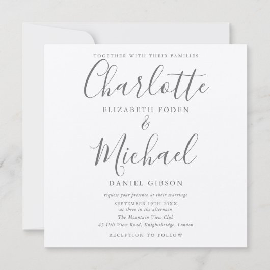 Invitation Rustique Elegant Signature Mariage Photo (Devant)