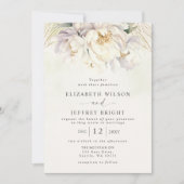 Invitation Rustique Elégant Verdure Blanc Floral Mariage (Devant)