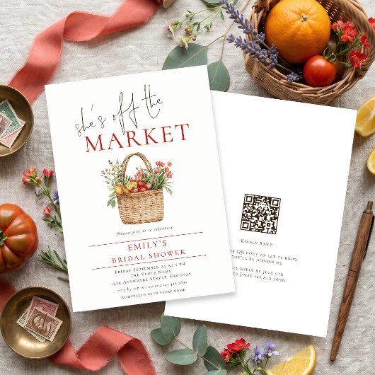 Invitation Rustique Elle est hors du marché Code QR Mariage