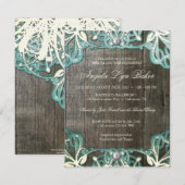 Invitation rustique en bois de Fête de la mariée (Devant / Derrière)