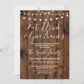 Invitation rustique en bois de lumières de (Devant)