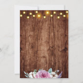 Invitation Rustique en Bois Floral en Coton pour I (Dos)