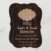 Invitation Rustique en Toile de Jute Bois 'Nous fa (Devant / Derrière)