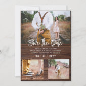 Invitation RUSTIQUE Enregistrer la date Mariage PHOTO COLLAGE (Devant)