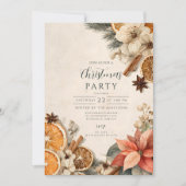 Invitation Rustique épice d'hiver Joyeux Noël (Devant)