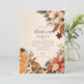 Invitation Rustique épice d'hiver Joyeux Noël (Debout devant)