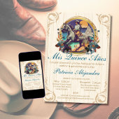 Invitation Rustique Espagnol Mis Quince Bleu Occidental de Qu