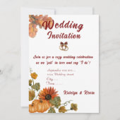 Invitation Rustique et cosy Mariage d'automne (Devant)
