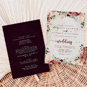 Invitation Rustique été Floral avant et arrière Mariage