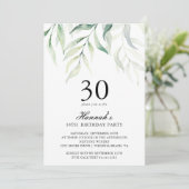 Invitation Rustique Eucalyptus 30e anniversaire de fête Invit (Debout devant)