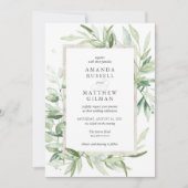 Invitation Rustique Eucalyptus Botanique Mariage de verdure (Devant)