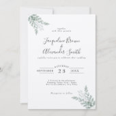 Invitation Rustique Eucalyptus Eco Convivial Kraft Mariage pa (Devant)