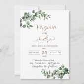 Invitation Rustique Eucalyptus Feuille Mariage de verdure (Devant)