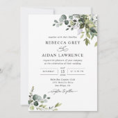 Invitation Rustique Eucalyptus Feuille Mariage de verdure (Devant)