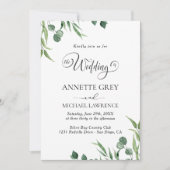 Invitation Rustique Eucalyptus Feuille mariage de verdure Inv (Devant)