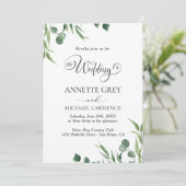 Invitation Rustique Eucalyptus Feuille mariage de verdure Inv (Debout devant)