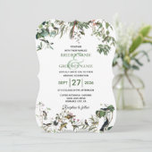 Invitation Rustique Eucalyptus Feuille Vintage Mariage de ver (Debout devant)