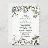 Invitation Rustique Eucalyptus Feuille Vintage Mariage de ver (Devant)
