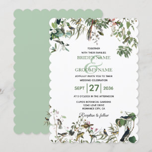 Invitation Rustique Eucalyptus Feuille Vintage Mariage de ver