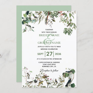 Invitation Rustique Eucalyptus Feuille Vintage Mariage de ver