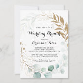 Invitation Rustique Eucalyptus Gold Floral Mariage Brunch (Devant)
