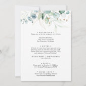 Invitation Rustique Eucalyptus Gold Mariage avant et arrière (Dos)