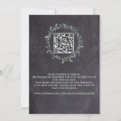 Invitation Rustique Eucalyptus Green Photo QR Code Mariage (Dos)