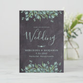 Invitation Rustique Eucalyptus Greenery QR Code Mariage (Debout devant)