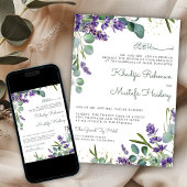 Invitation Rustique Eucalyptus Lavender Floral Mariage islami