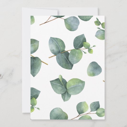 Invitation Rustique Eucalyptus Leaf (Dos)