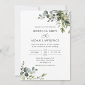 Invitation Rustique Eucalyptus Mariage de verdure (Devant)