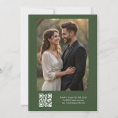 Invitation Rustique Eucalyptus QR Code Photo Mariage de verdu (Dos)