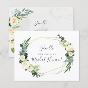 Invitation Rustique Eucalyptus Rose de crème Soyez ma femme d