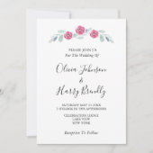 Invitation Rustique Eucalyptus Vert Mariage blanc (Devant)