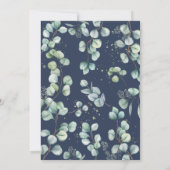 Invitation Rustique Eucalyptus Vert Mariage de couronne ovale (Dos)