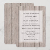 Invitation Rustique Faux Mariage Brown bois (Devant / Derrière)
