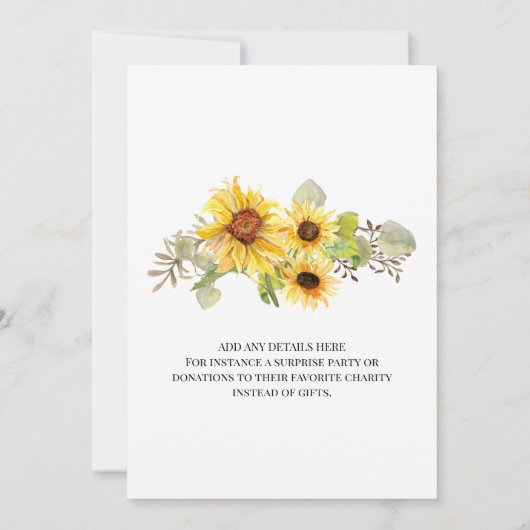 Invitation Rustique fête d'anniversaire Floral Automne Zebra  (Dos)