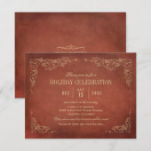Invitation Rustique Fête de Vin de Noël Vintage (Devant / Derrière)