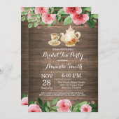 Invitation Rustique Fête des mariées Tea Party (Devant / Derrière)