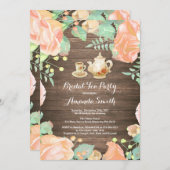 Invitation Rustique Fête des mariées Tea Party Flo (Devant / Derrière)