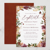 Invitation Rustique fête du 80e anniversaire (Devant / Derrière)